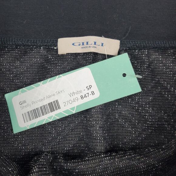 Gilli Stitch Fix Knit Patterned A-Line Skirt Chevron Cream Black Print Size S - Picture 7 of 7